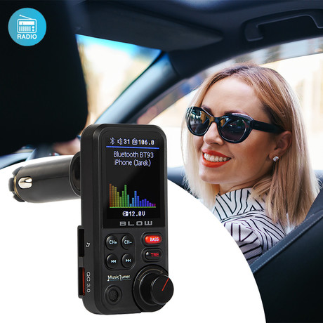 EOL BLOW FM Oddajnik 74-160, Bluetooth 5.0 + polnilec QC3.0, Equalizer + prostoročno telefoniranje