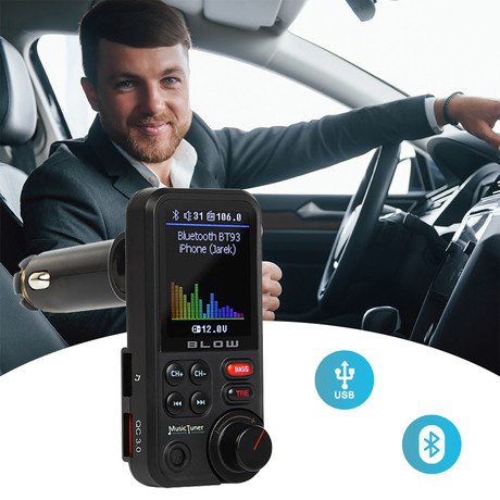 EOL BLOW FM Oddajnik 74-160, Bluetooth 5.0 + polnilec QC3.0, Equalizer + prostoročno telefoniranje