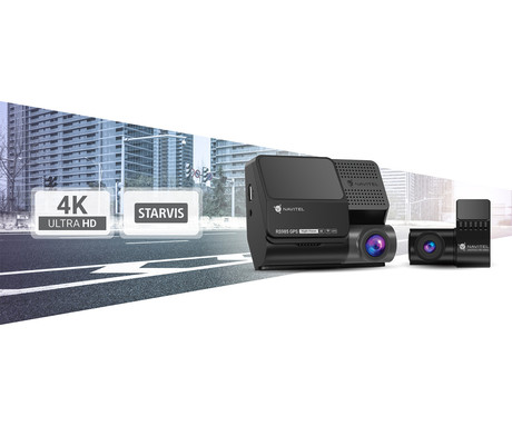 NAVITEL RS985 GPS avto kamera, 3", 4K Ultra HD, 160° snemalni kot, G-senzor, ADAS, GPS, WiFi, SONY STARVIS, aplikacija, darilni bon, +vzvratna kamera, črna