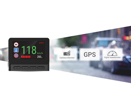 NAVITEL RS985 GPS avto kamera, 3", 4K Ultra HD, 160° snemalni kot, G-senzor, ADAS, GPS, WiFi, SONY STARVIS, aplikacija, darilni bon, +vzvratna kamera, črna