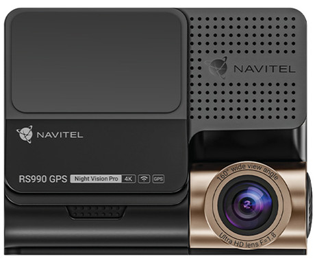 NAVITEL RS990 GPS avto kamera, 3", 4K Ultra HD, 160° snemalni kot, G-senzor, ADAS, GPS, WiFi, SONY STARVIS, aplikacija, darilni bon, +vzvratna kamera, črna