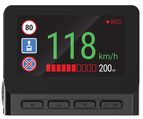 NAVITEL RS990 GPS avto kamera, 3", 4K Ultra HD, 160° snemalni kot, G-senzor, ADAS, GPS, WiFi, SONY STARVIS, aplikacija, darilni bon, +vzvratna kamera, črna