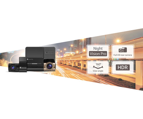 NAVITEL RS990 GPS avto kamera, 3", 4K Ultra HD, 160° snemalni kot, G-senzor, ADAS, GPS, WiFi, SONY STARVIS, aplikacija, darilni bon, +vzvratna kamera, črna