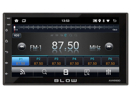 Avtoradio BLOW AVH9930, Android, 7-palčen zaslon na dotik, 2 DIN, 2GB RAM + 32GB ROM, FM Radio / Bluetooth / RDS / USB / AUX-in, GPS, Mirror LINK, črn
