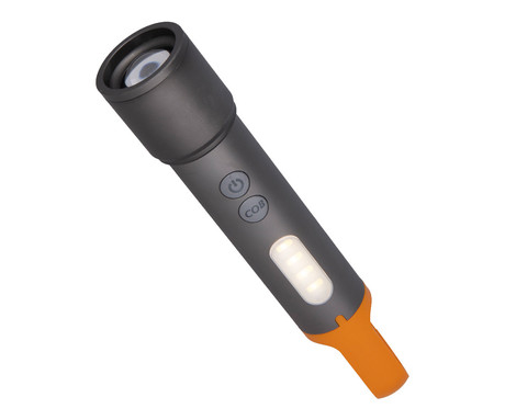 TRAVELER ročna LED svetilka, 500 lumnov, 9 načinov svetenja, ZOOM funkcija, priloženi filtri, 1200mAh polnilna baterija, IP44 vodoodpornost, USB Type-C, karabin