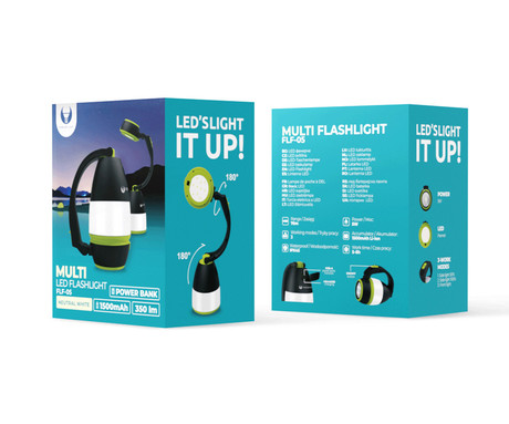 MULTI večfunkcijska ročna LED svetilka, 3v1, 350 lumnov, 3 načini svetenja, 1500mAh polnilna baterija, IPX45 vodoodpornost, microUSB, ročaj