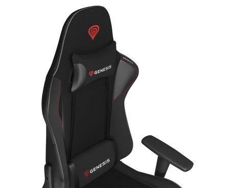 GENESIS NITRO 440 G2 Mesh gaming / pisarniški stol, ergonomski, nastavljiva višina / naklon, zibanje, 2x blazina, kolesa CareGLide™, tkanina SensiMesh™, črn