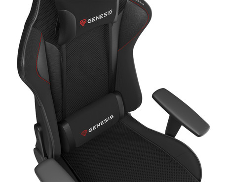 GENESIS NITRO 440 G2 Mesh gaming / pisarniški stol, ergonomski, nastavljiva višina / naklon, zibanje, 2x blazina, kolesa CareGLide™, tkanina SensiMesh™, črn