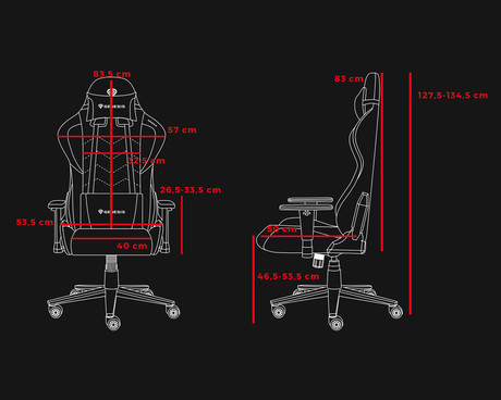 GENESIS NITRO 550 G2 gaming / pisarniški stol, ergonomski, nastavljiva višina / naklon, zibanje, 2x blazina, kolesa CareGLide™, siv