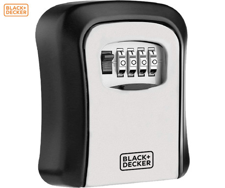 Black + Decker sef za ključe s ključavnico, 4 številke, trpežna izdelava, kovina, 12x9x4cm