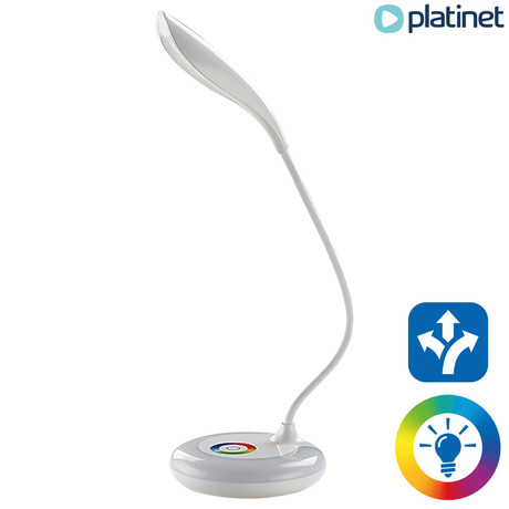 EOL - PLATINET PDLQ11 namizna LED svetilka na dotik, RGB osvetlitev, upogljiva, bela