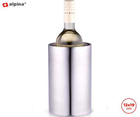 ALPINA hladilnik za steklenico / vino / šampanjec, 19x12cm, nerjaveče jeklo, dvojna stena