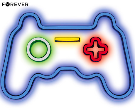 FOREVER Gamepad NEON LED luč, dekorativna, prilagodljiva svetlost, napajanje na USB, stikalo za vklop / izklop, modra, rdeča, zelena, rumena