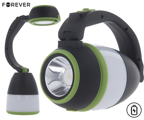 FOREVER MULTI večfunkcijska ročna LED svetilka, 3v1, 350 lumnov, 3 načini svetenja, 1500mAh polnilna baterija, IPX45 vodoodpornost, microUSB, ročaj