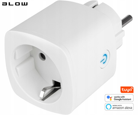 BLOW pametna WiFi električna vtičnica, 3600W, 16A, aplikacija, Android + iOS, bela