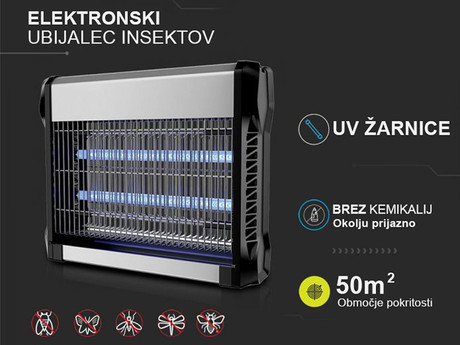 WELL električna naprava in svetilka proti insektom / mrčesu, UV svetloba, nizka poraba, brez kemikalij, 20W, 220-240V