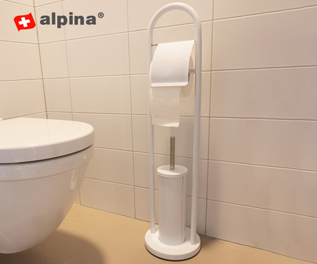 ALPINA  držalo za WC ščetko in toaletni papir, 80x22x22cm, bela