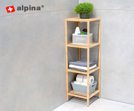 ALPINA kopalniški regal, bambus, 4 nivoji, 108.5x33x32cm