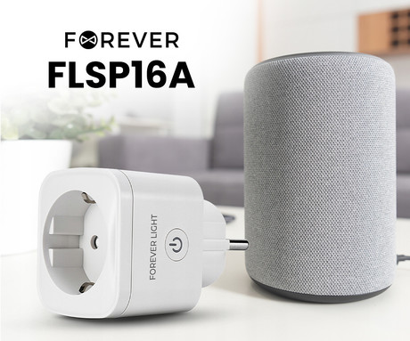 EOL - FOREVER FLSP16A pametna WiFi električna vtičnica, 3840W, 16A, brezplačna aplikacija, Android + iOS, bela