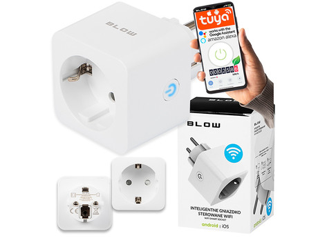 EOL - BLOW pametna WiFi električna vtičnica, 3600W, 16A, aplikacija, Android + iOS, bela