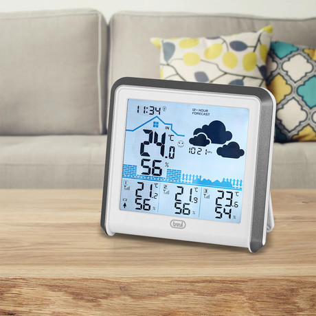 EOL - TREVI ME 3P80 RC brezžična vremenska postaja, stenska / namizna, čas, vreme, temperatura, vlažnost, tlak, + 3 senzorji