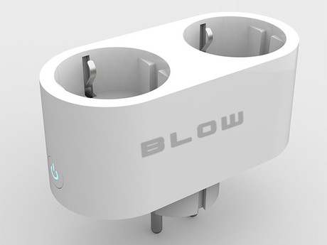 BLOW dvojna pametna WiFi električna vtičnica, 3600W, 16A, aplikacija, Android + iOS, bela