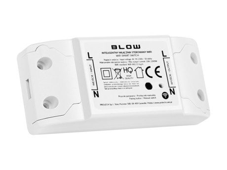 BLOW pametno WiFi električno stikalo, 2300W, 10A, aplikacija, Android + iOS, bela
