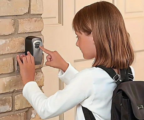 BLACK+DECKER sef za ključe s ključavnico, 4 številke, trpežna izdelava, kovina, 12x9x4cm