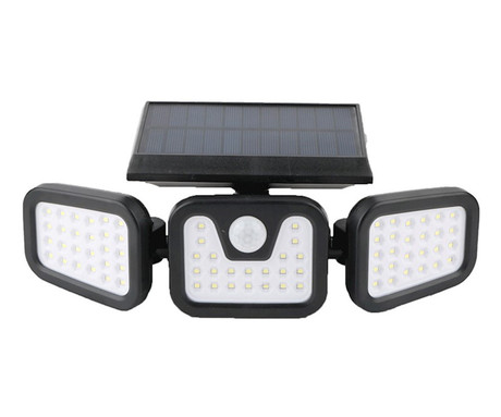 SUNARI FLS-03 solarni LED reflektor, brezžičen, polnilna baterija, PIR senzor gibanja, 600 LM, 6000K, 3 načini delovanja, 2400 mAh, IP65, črn
