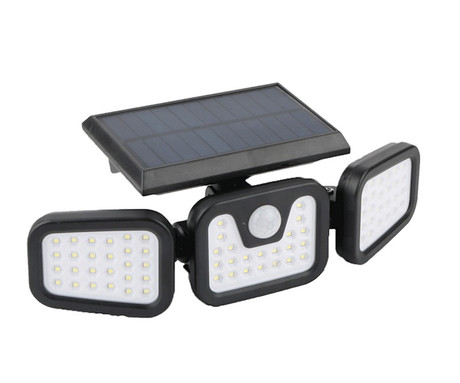 SUNARI FLS-03 solarni LED reflektor, brezžičen, polnilna baterija, PIR senzor gibanja, 600 LM, 6000K, 3 načini delovanja, 2400 mAh, IP65, črn