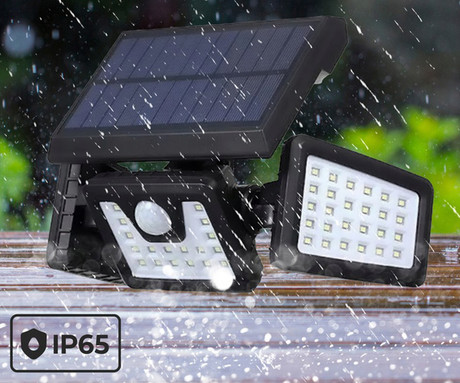 SUNARI FLS-03 solarni LED reflektor, brezžičen, polnilna baterija, PIR senzor gibanja, 600 LM, 6000K, 3 načini delovanja, 2400 mAh, IP65, črn