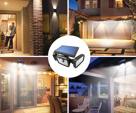 SUNARI FLS-03 solarni LED reflektor, brezžičen, polnilna baterija, PIR senzor gibanja, 600 LM, 6000K, 3 načini delovanja, 2400 mAh, IP65, črn