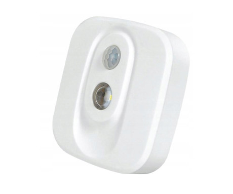 FLC-02 LED svetilka, PIR senzor gibanja, nočna, garderobna, 50 LM, 4000K, baterijsko delovanje, 4,5V, ABS, bela