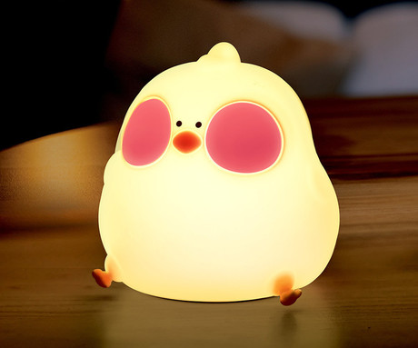 CHICKEN nočna LED svetilka, ambientalna, brezžična, 3 načini svetenja, RGB način, časovnik, polnilna baterija, silikon, USB Type-C, + kabel