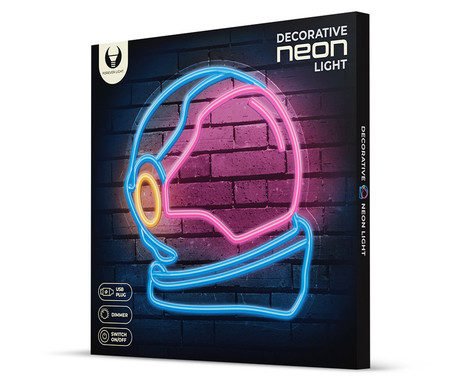 FOREVER Astronaut NEON LED luč, dekorativna, prilagodljiva svetlost, napajanje na USB, stikalo za vklop / izklop, 400x375mm, modra, roza, oranžna