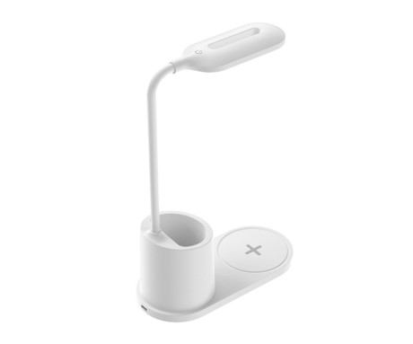 PDL1930 namizna LED svetilka, upogljiva, 530 lumnov, 3 načini svetenja, brezžični polnilec, vgrajeno stojalo, USB Type-C, 150cm kabel, IP20, bela