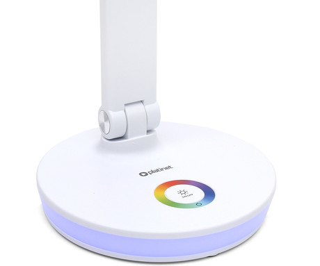 PDL400RGB namizna LED svetilka, do 500 lumnov, nastavljiva svetlost, nastavljiva barvna temperatura, nastavljiv kot naklona, + RGB luč, USB Type-C, bela