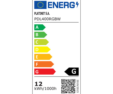 PDL400RGB namizna LED svetilka, do 500 lumnov, nastavljiva svetlost, nastavljiva barvna temperatura, nastavljiv kot naklona, + RGB luč, USB Type-C, bela