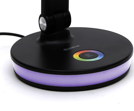 PDL400RGB namizna LED svetilka, do 500 lumnov, nastavljiva svetlost, nastavljiva barvna temperatura, nastavljiv kot naklona, + RGB luč, USB Type-C, črna