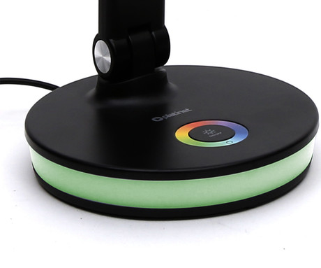 PDL400RGB namizna LED svetilka, do 500 lumnov, nastavljiva svetlost, nastavljiva barvna temperatura, nastavljiv kot naklona, + RGB luč, USB Type-C, črna