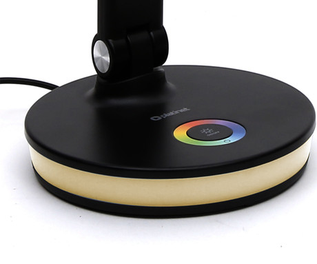 PDL400RGB namizna LED svetilka, do 500 lumnov, nastavljiva svetlost, nastavljiva barvna temperatura, nastavljiv kot naklona, + RGB luč, USB Type-C, črna