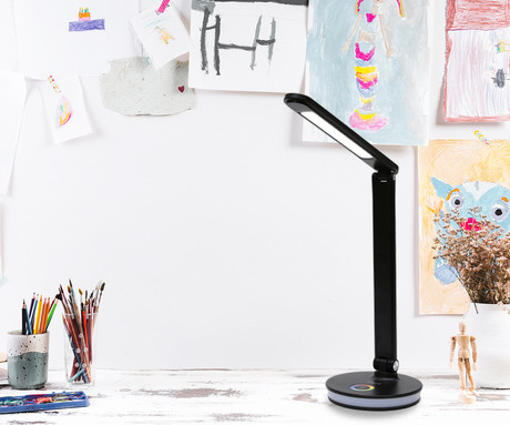 PDL400RGB namizna LED svetilka, do 500 lumnov, nastavljiva svetlost, nastavljiva barvna temperatura, nastavljiv kot naklona, + RGB luč, USB Type-C, črna
