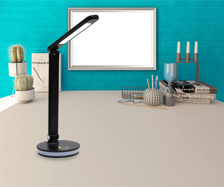 PDL400RGB namizna LED svetilka, do 500 lumnov, nastavljiva svetlost, nastavljiva barvna temperatura, nastavljiv kot naklona, + RGB luč, USB Type-C, črna