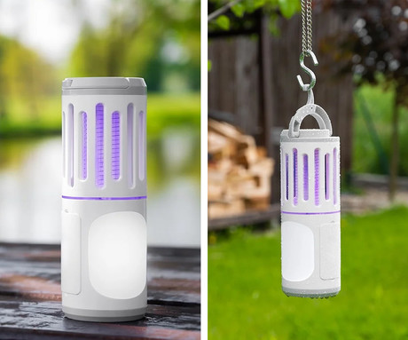 PLATINET PMKL60 2v1 svetilka proti mrčesu / insektom, 6W, LED svetilka, polnilna baterija, visoka učinkovitost, trpežna izdelava, tiho delovanje, belo-siva