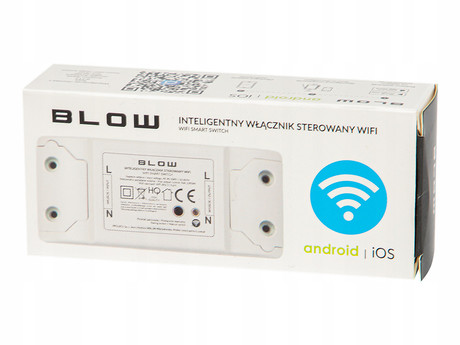 BLOW pametno WiFi električno stikalo, 2300W, 10A, aplikacija, Android + iOS, bela