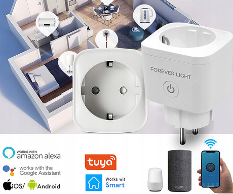 EOL - FOREVER FLSP16A pametna WiFi električna vtičnica, 3840W, 16A, brezplačna aplikacija, Android + iOS, bela