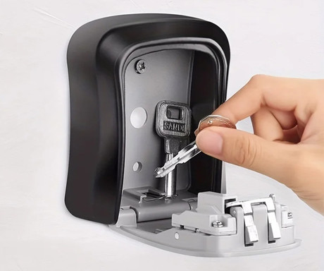 BLACK+DECKER sef za ključe s ključavnico, 4 številke, trpežna izdelava, kovina, 12x9x4cm