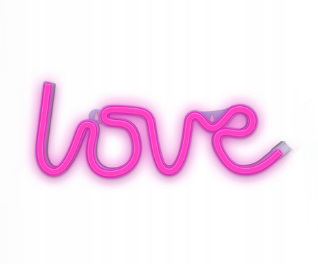 FOREVER Love NEON LED luč, dekorativna, napajanje na USB ali 3x AA baterije, stikalo za vklop / izklop, roza