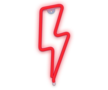 FOREVER Bolt NEON LED luč, dekorativna, napajanje na USB ali 3x AA baterije, stikalo za vklop / izklop, rdeča