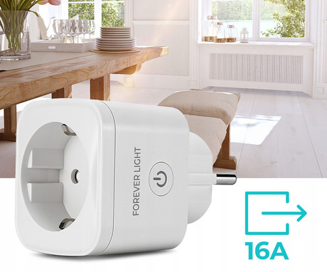 EOL - FOREVER FLSP16A pametna WiFi električna vtičnica, 3840W, 16A, brezplačna aplikacija, Android + iOS, bela